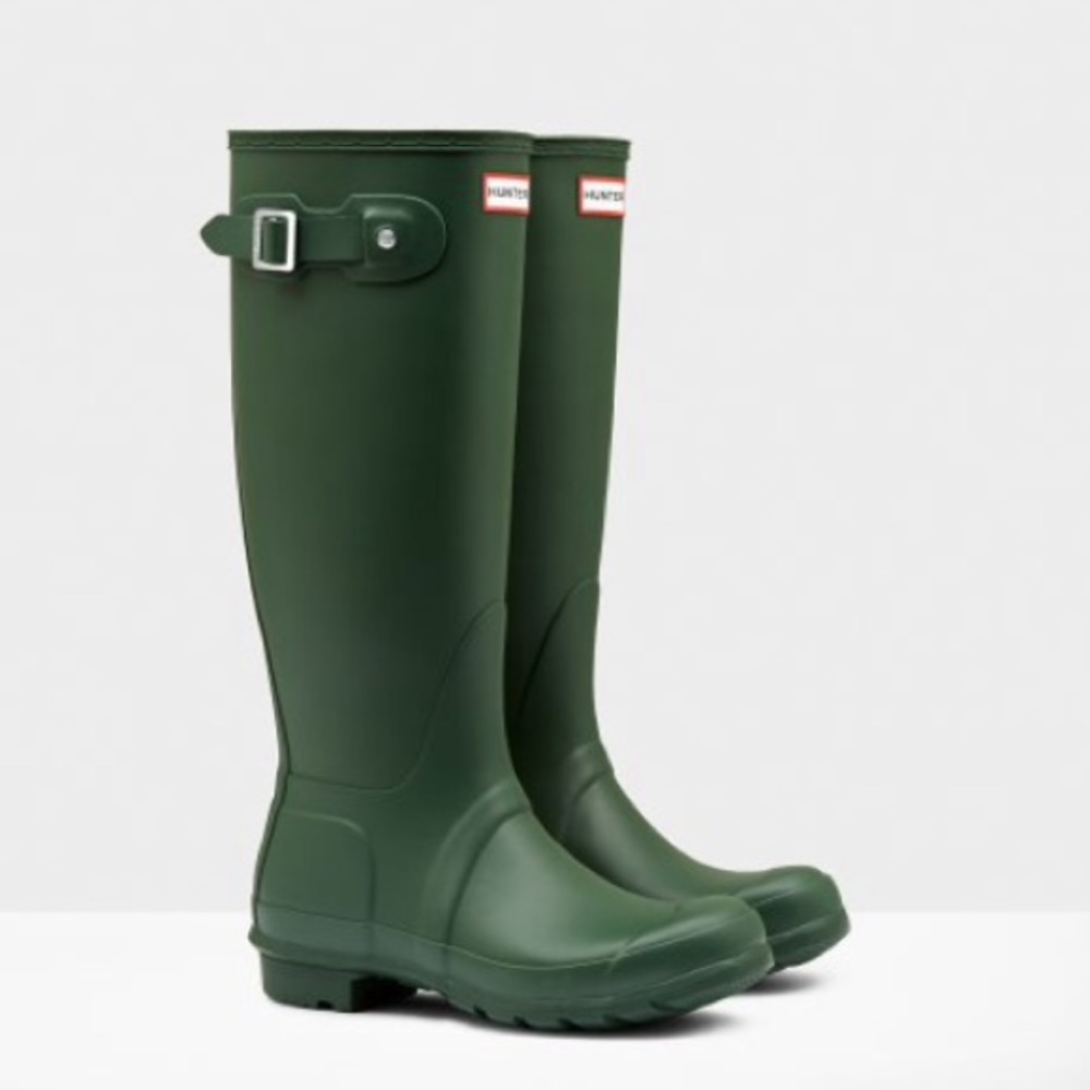 NIB Hunter Original Matte Tall Rain Boots, Hunter Green NEW - Picture 1 of 10